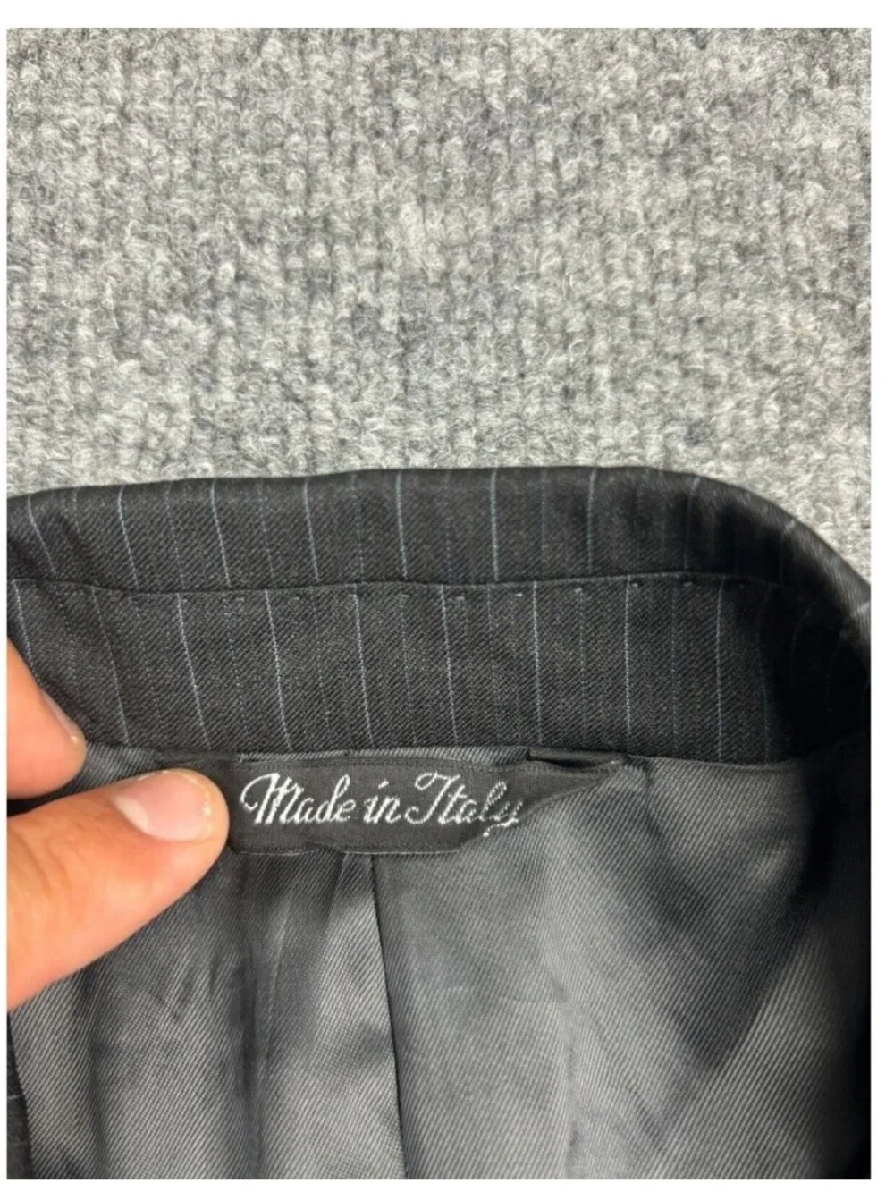 Gianni Manzoni Suit Jacket Men's 40 Black Pinstripe 100% Italian Wool Blazer